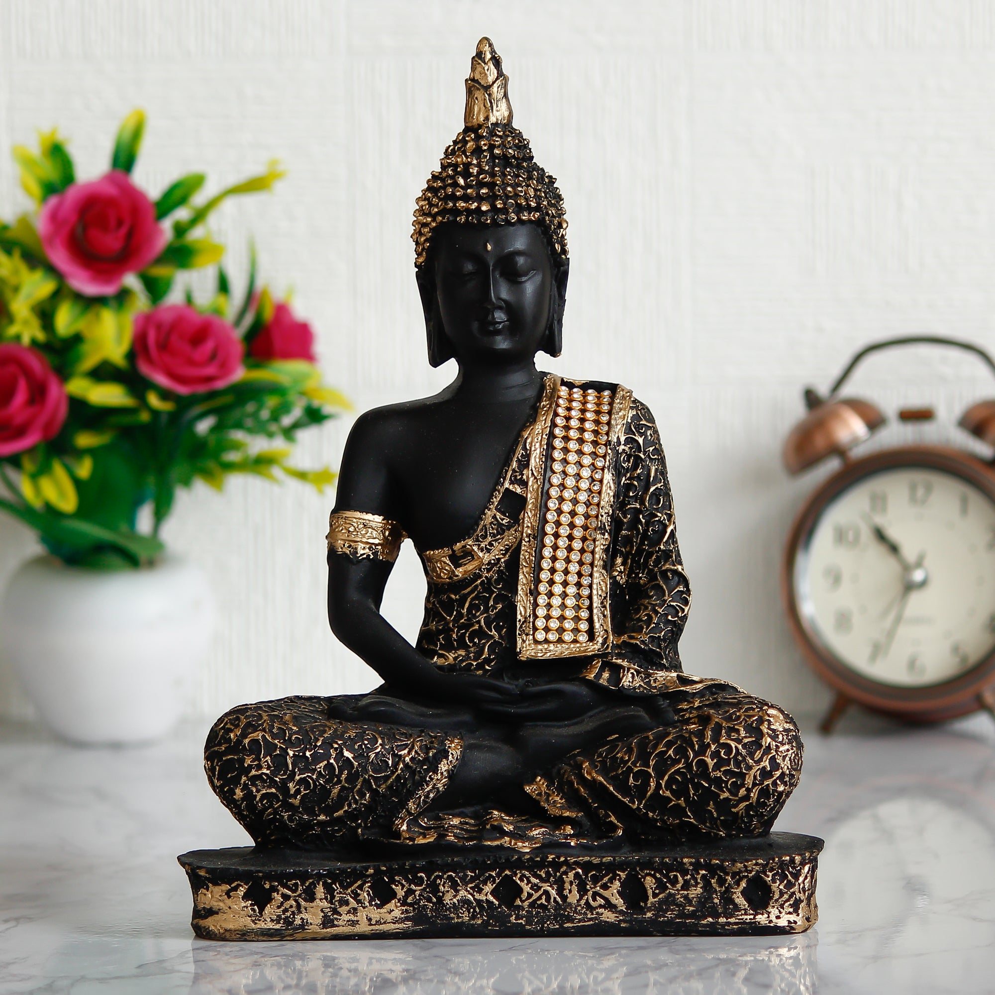 Black and Golden Meditating Lord Buddha